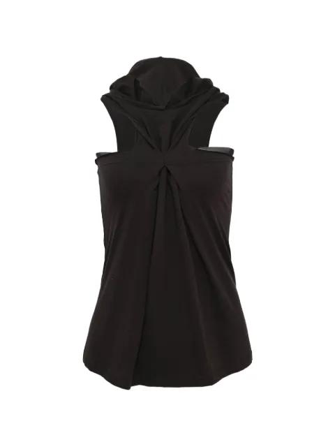 pinched sleeveless hooide by HACHE
