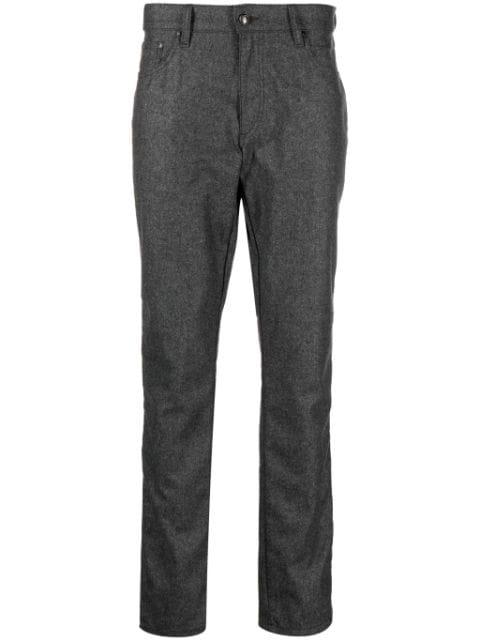 Flannel logo-patch straight-leg trousers by HACKETT