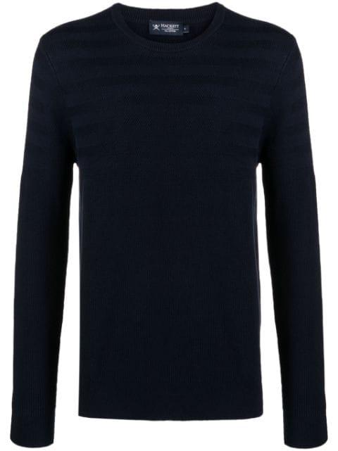 herringbone cotton jumper by HACKETT