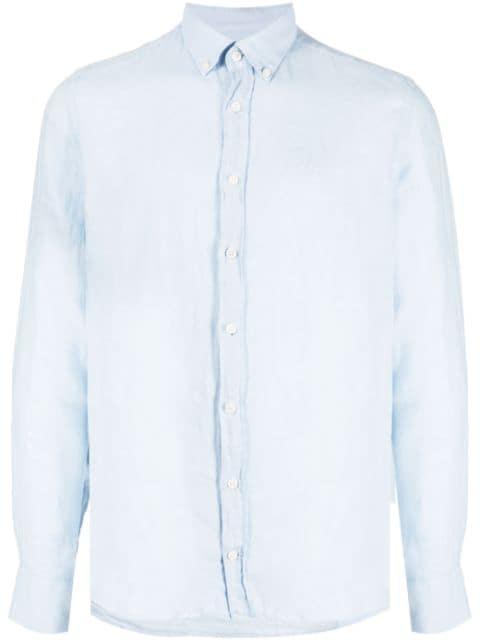 logo-embroidered ramie shirt by HACKETT