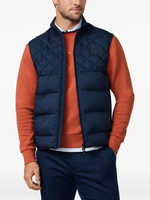 quilted-panel zip-up gilet by HACKETT