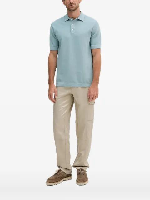 ribbed-knit polo shirt by HACKETT