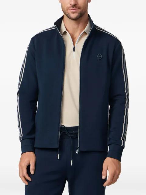 tape-detail zip-up sweatshirt by HACKETT