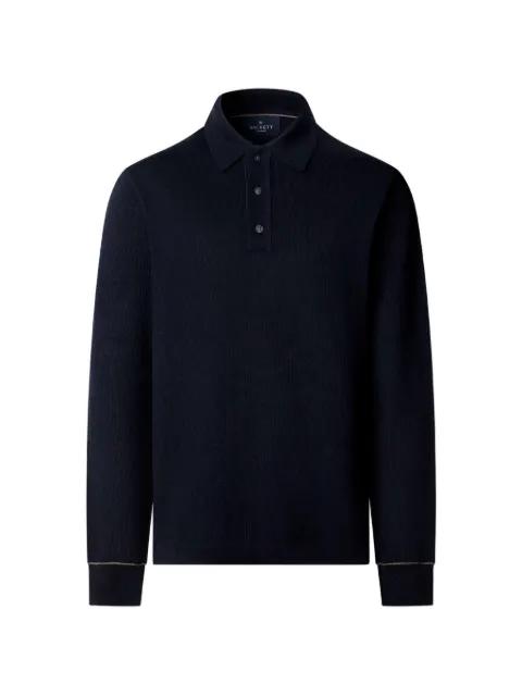 textured button polo shirt by HACKETT