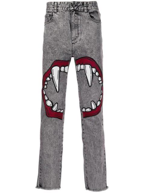 Fang Lip-print skinny-fit jeans by HACULLA