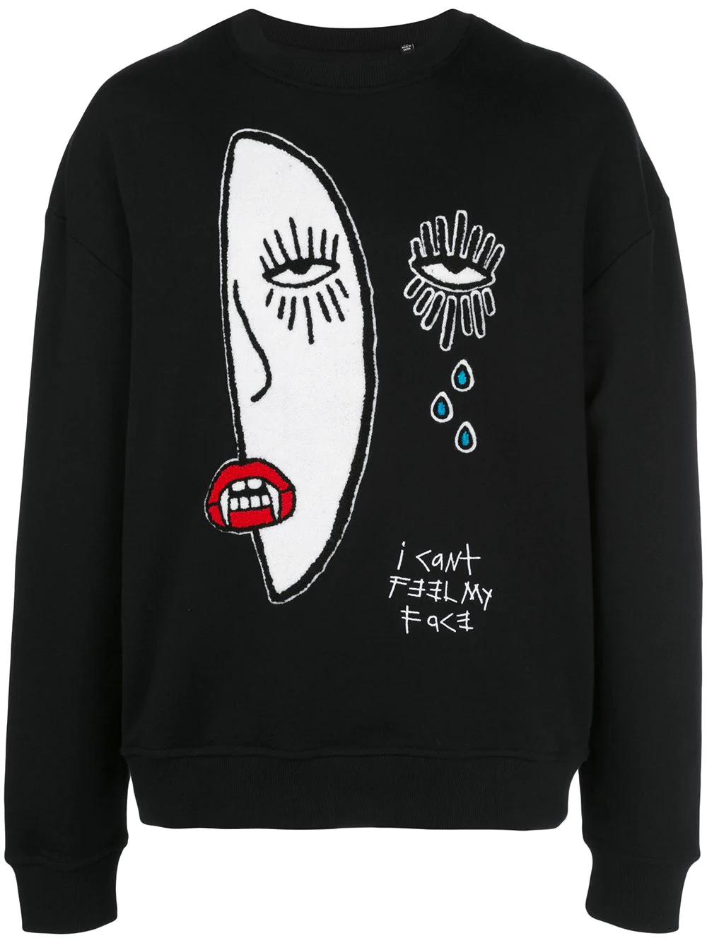 I cant feel my face sweatshirt by HACULLA
