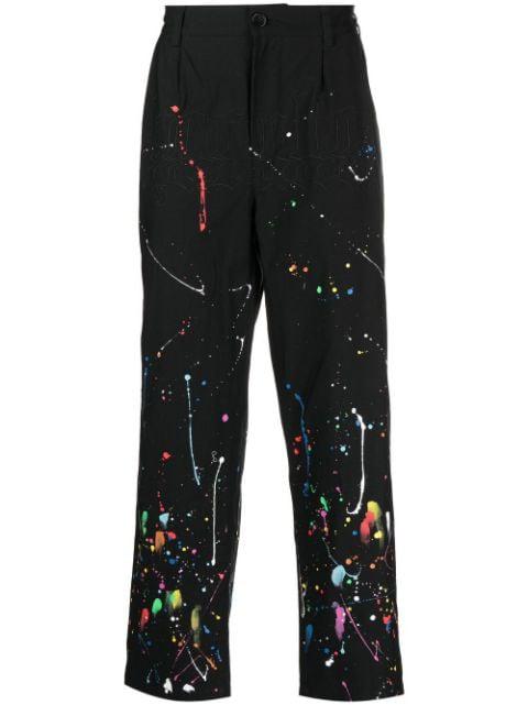 Smothered in Paint pleated-trousers by HACULLA