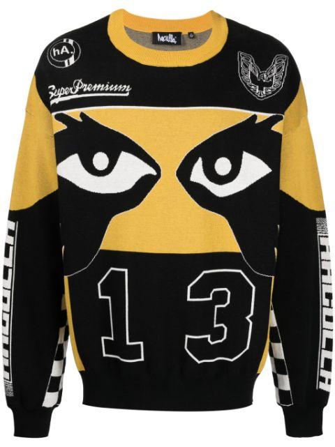 Super Premium Racer intarsia-knit jumper by HACULLA