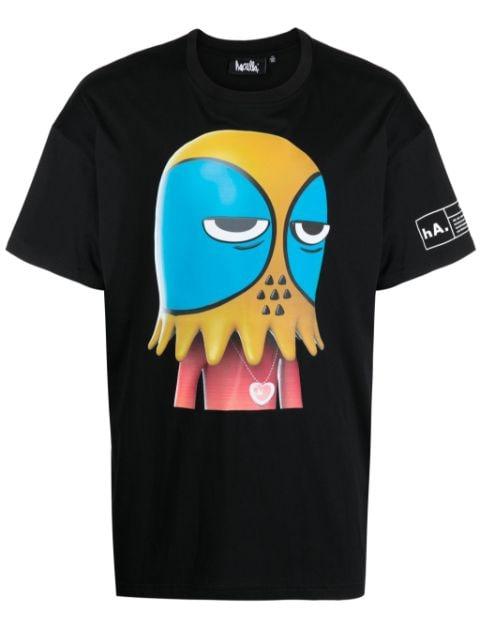 Unamused Hac Man graphic-print T-shirt by HACULLA