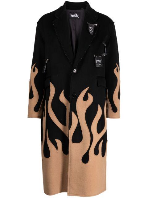Up In Flames single-breasted wool coat by HACULLA