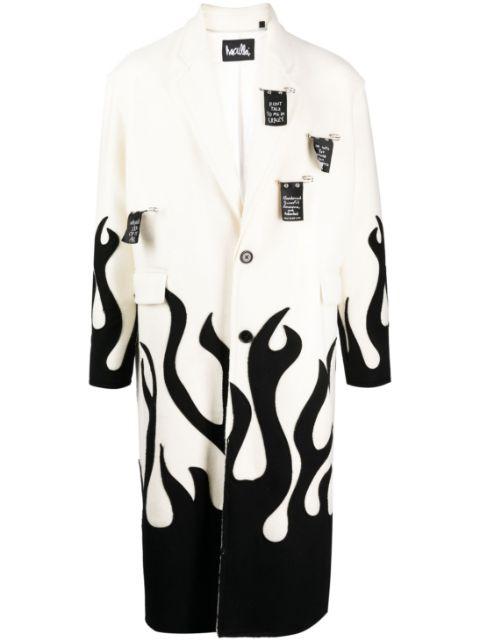 Up In Flames single-breasted wool coat by HACULLA