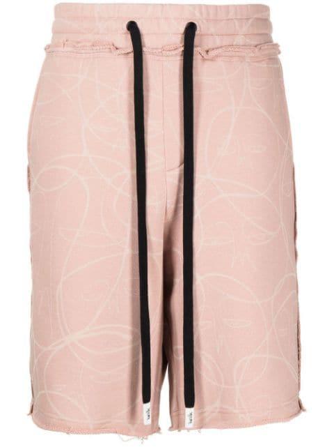 abstract-print knee-length shorts by HACULLA