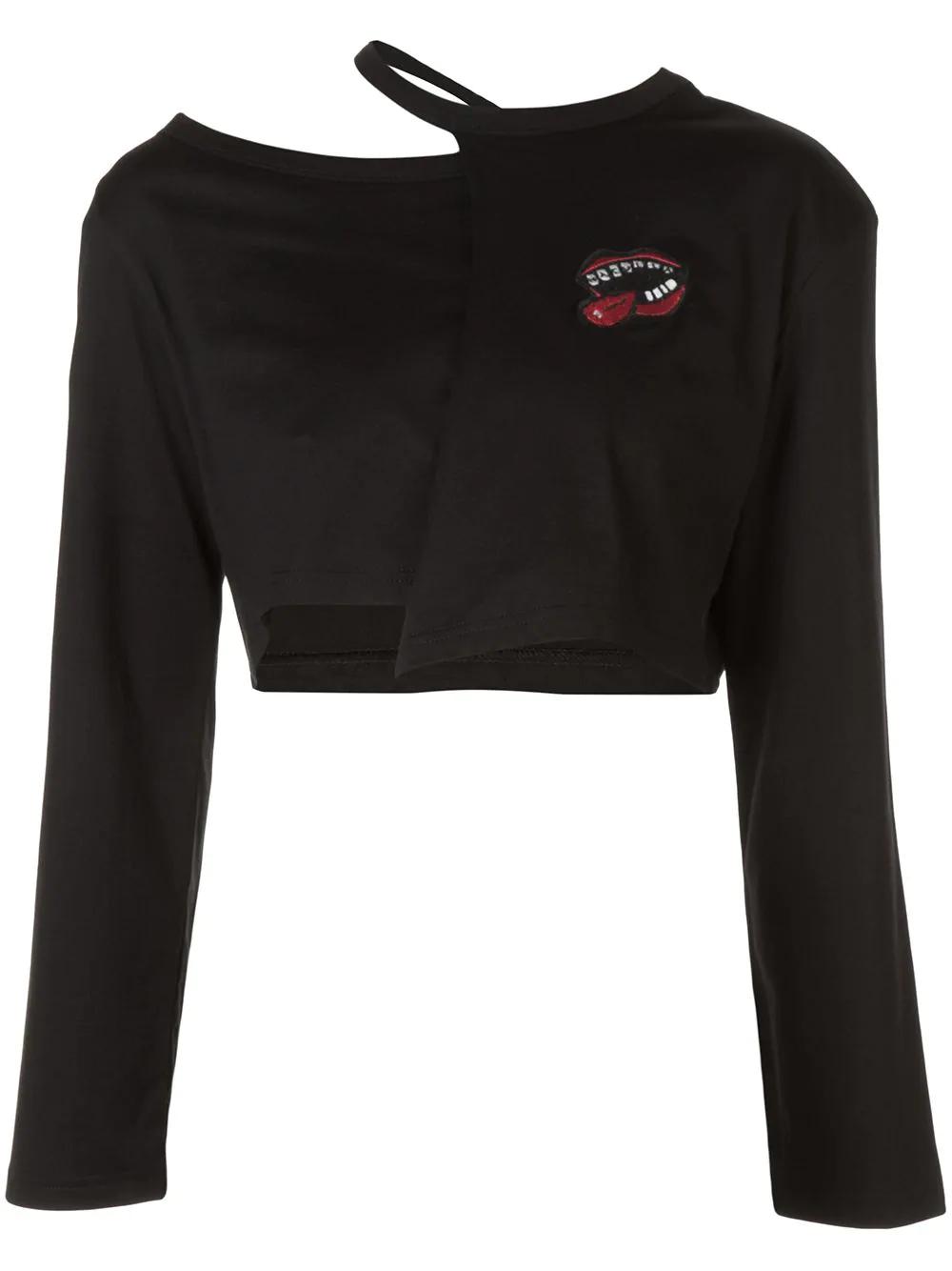 asymmetric lips print T-shirt by HACULLA