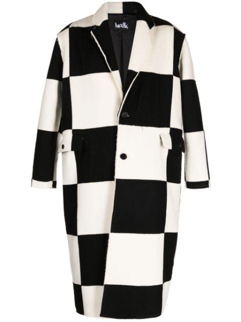 check-pattern wool coat by HACULLA