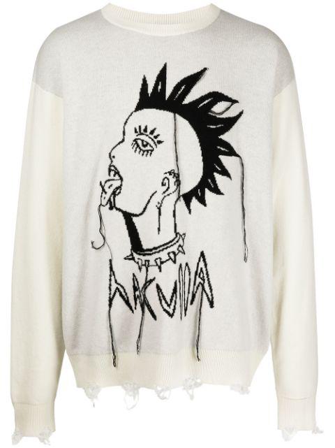 distressed punk logo jumper by HACULLA