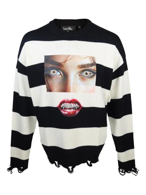 frayed striped jumper by HACULLA
