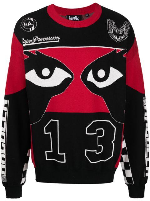 graphic-print cotton jumper by HACULLA