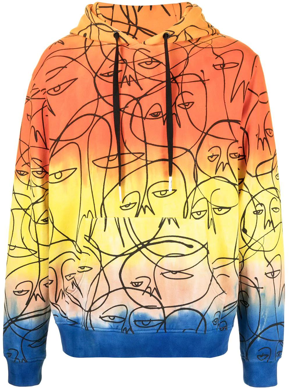 graphic print ombre hoodie by HACULLA