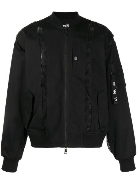 mesh-panel bomber jacket by HACULLA