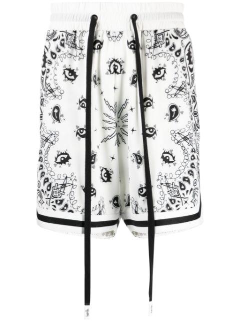 paisley-print drawstring track shorts by HACULLA