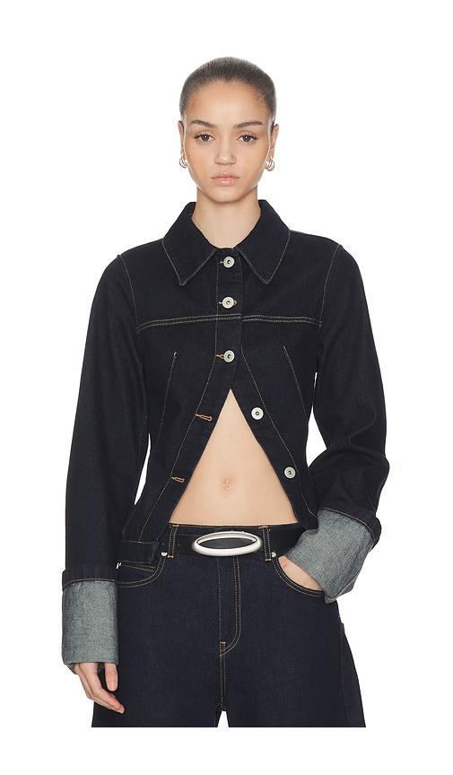 HAELO Cinch Back Trucker Jacket in Blue by HAELO