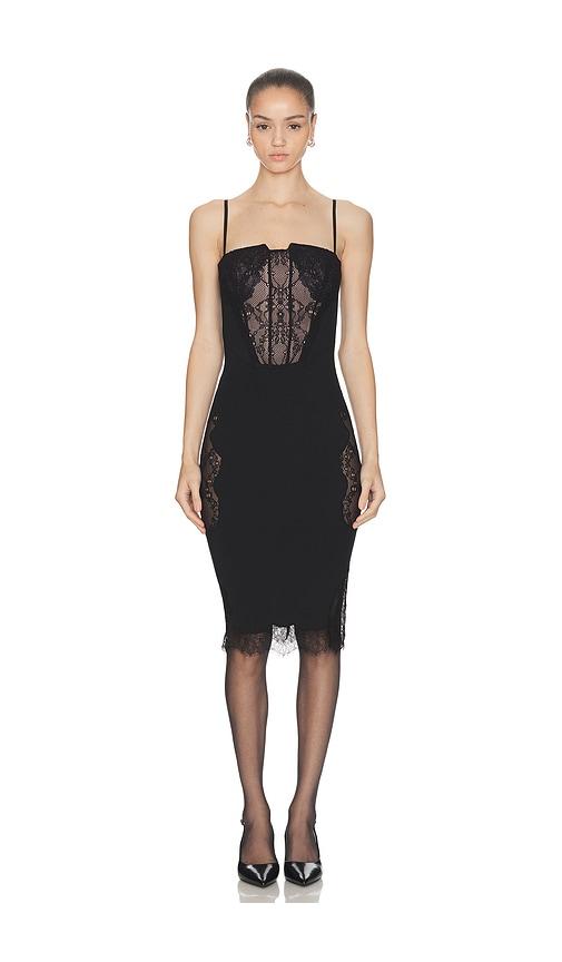 HAELO Collage Corset Dress in Black by HAELO