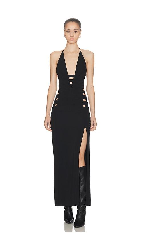 HAELO Deep-v Brace Dress in Black by HAELO