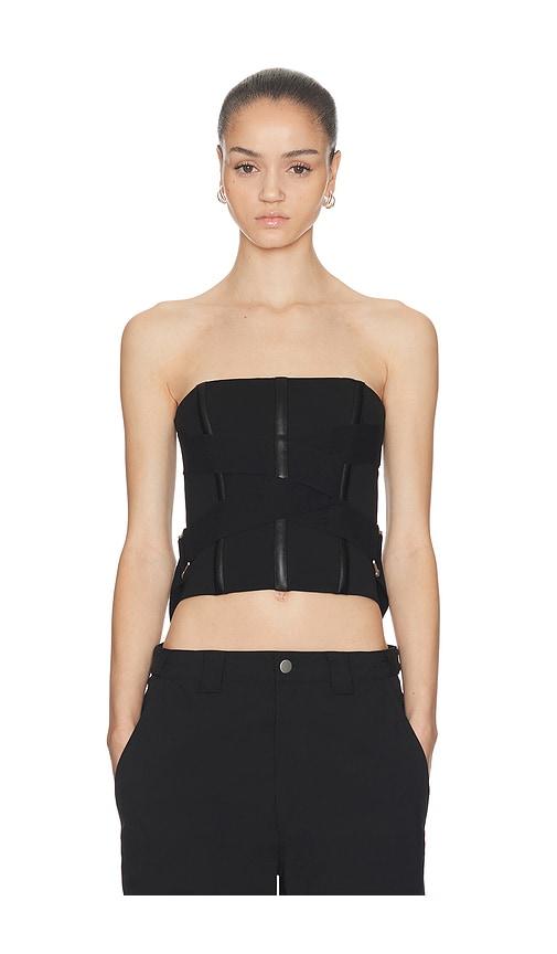 HAELO Interwoven Brace Top in Black by HAELO
