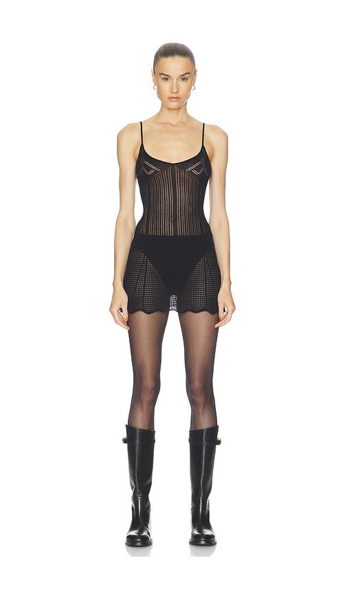 HAELO Pointelle Mini Dress in Black by HAELO