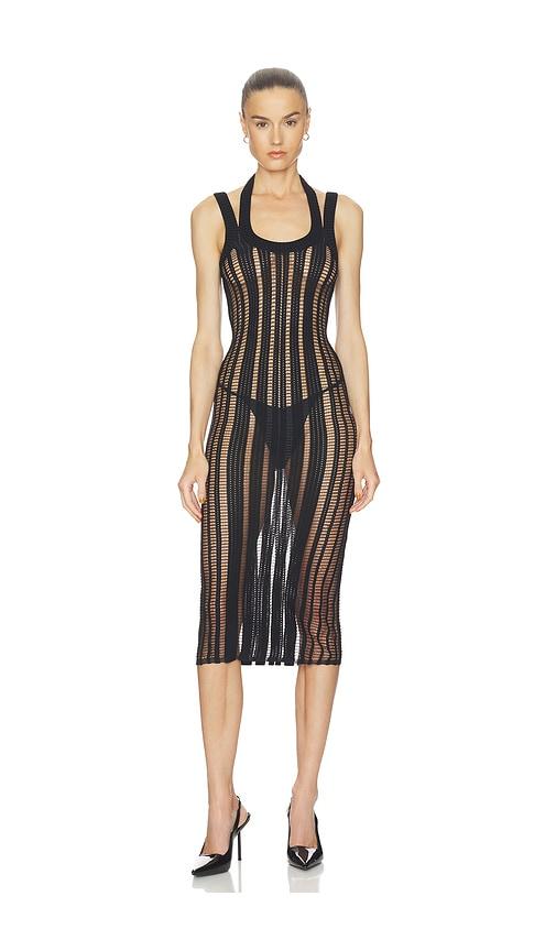 HAELO Veiled Midi Dress in Black by HAELO