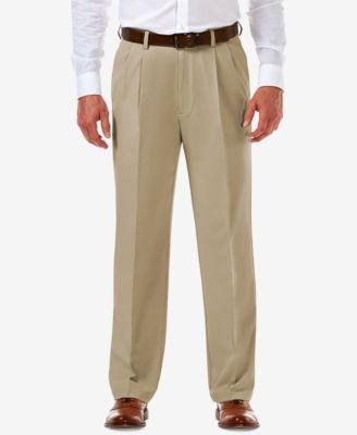 Men's Cool 18 PRO Classic-Fit Expandable Waist Pleated Stretch Dress Pants by HAGGAR