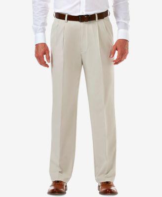 Men's Cool 18 PRO Classic-Fit Expandable Waist Pleated Stretch Dress Pants by HAGGAR
