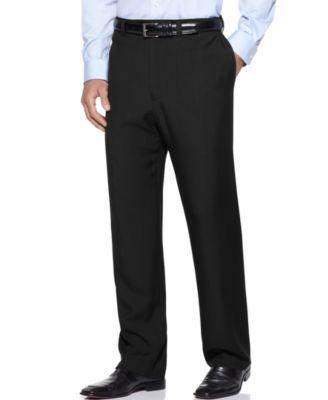 Men's Eclo Stria Classic Fit Flat Front Hidden Expandable Dress Pants by HAGGAR