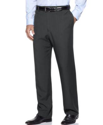 Men's Eclo Stria Classic Fit Flat Front Hidden Expandable Dress Pants by HAGGAR