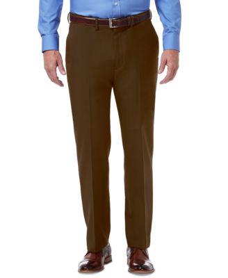 Men's Premium Comfort Stretch Classic-Fit Solid Flat Front Dress Pants by HAGGAR