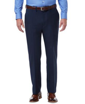 Men's Premium Comfort Stretch Classic-Fit Solid Flat Front Dress Pants by HAGGAR