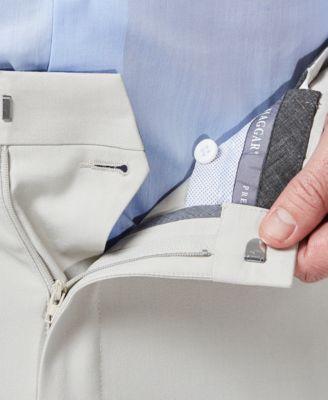 Men's Premium Comfort Stretch Classic-Fit Solid Flat Front Dress Pants by HAGGAR