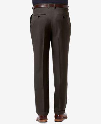 Men's Premium Comfort Stretch Classic-Fit Solid Pleated Dress Pants by HAGGAR