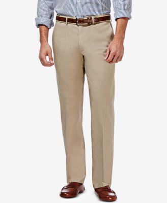 Men’s Premium No Iron Khaki Straight-Fit Stretch Flat-Front Pants by HAGGAR