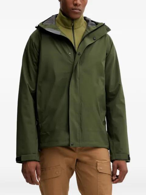 hoodied logo-embroidered jacket by HAGLOFS