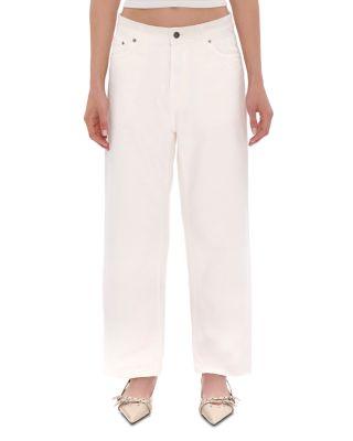 Betty Bull Straight Jeans in Off White by HAIKURE