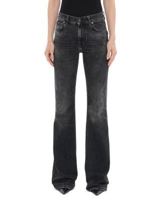 Flora Mid Rise Flare Leg Jeans in Authentic Black Wash by HAIKURE