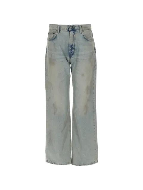 Korea distressed wide-leg jeans by HAIKURE