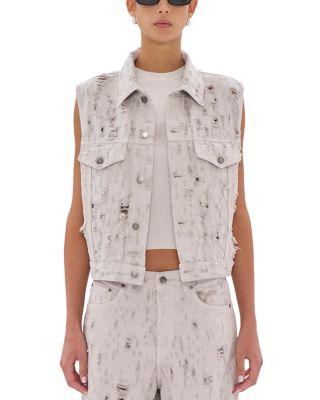 Ryder Bull Destroyed Denim Vest by HAIKURE