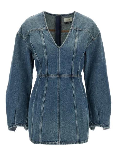 V-neck denim dress by HAIKURE