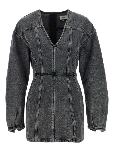 V-neck denim mini dress by HAIKURE