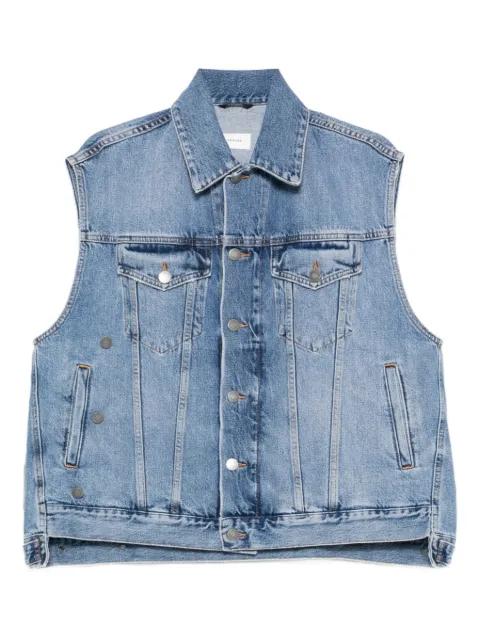 button denim gilet by HAIKURE