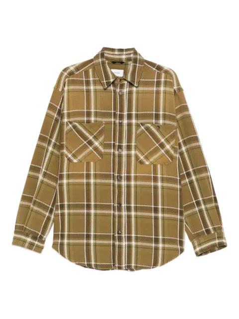 checked chest-pockets overshirt by HAIKURE