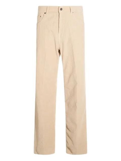 corduroy-textured cotton trousers by HAIKURE