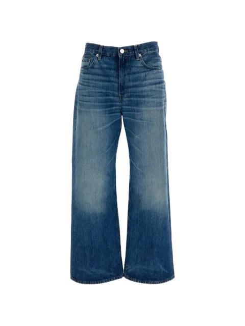 faded wide-leg jeans by HAIKURE